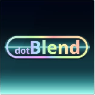 dotBlend Dark Teal Gradient With Logo Posters and Art